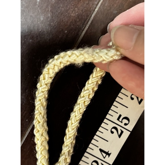 Vintage Women's Ivory Rope Braided Pearl Gold Metallic Belt 40" - Picture 11 of 11